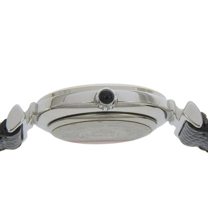 Fendi Stainless Steel Leather Quartz Analog Display Black Dial Watch