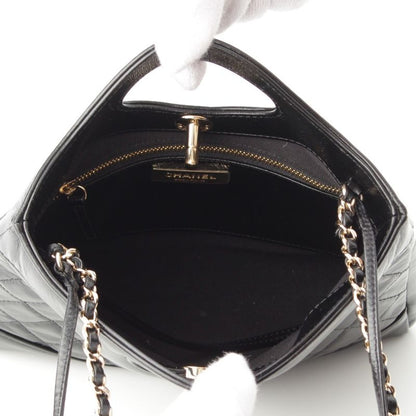 Chanel 31 Trantean Mini Shiny Calf Shopping 2-Way Shoulder Handbag Black
