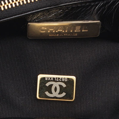 Chanel 31 Trantean Mini Shiny Calf Shopping 2-Way Shoulder Handbag Black