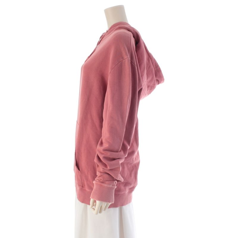 Saint Laurent Vintage Wash Front Logo Hoodie Top Pink