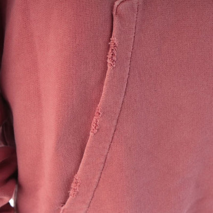 Saint Laurent Vintage Wash Front Logo Hoodie Top Pink