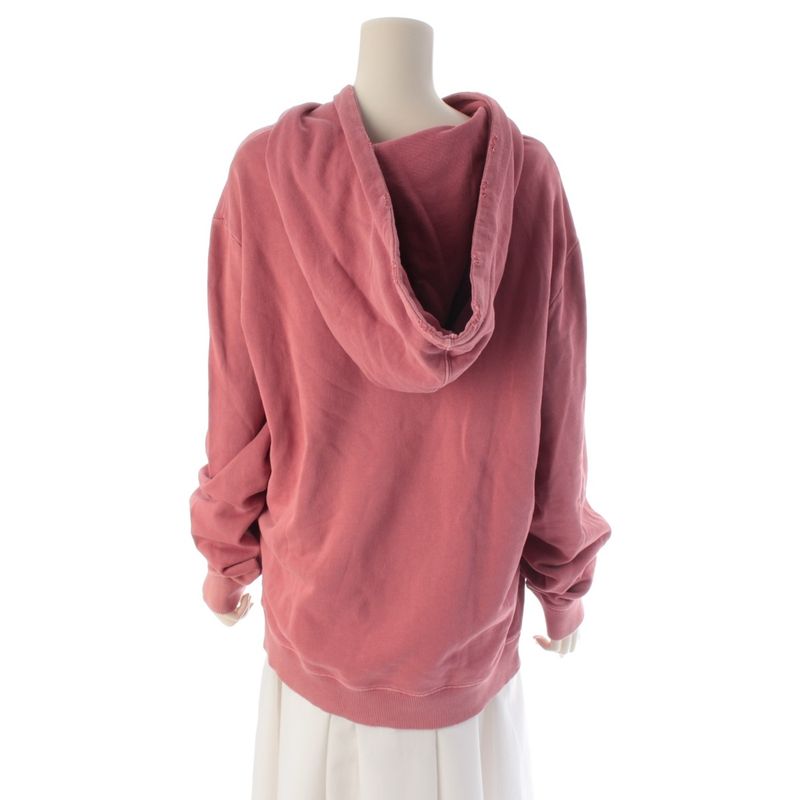 Saint Laurent Vintage Wash Front Logo Hoodie Top Pink