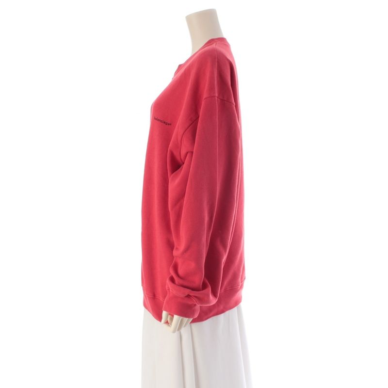 Balenciaga Cotton Small Logo Sweatshirt Top Red