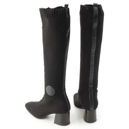 Hermes Knit Fontaine Long Boots Black 36