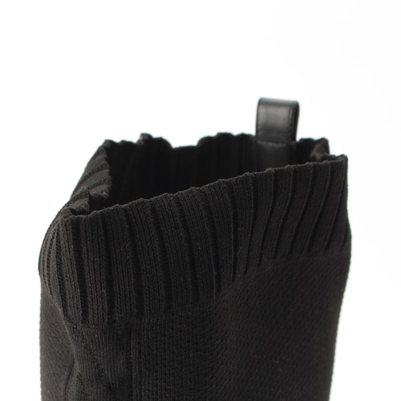 Hermes Knit Fontaine Long Boots Black 36