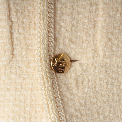 Celine Tweed Chass le Jacket White 34
