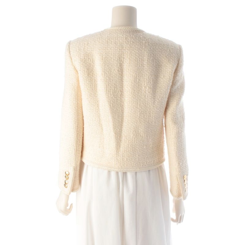 Celine Tweed Chass le Jacket White 34