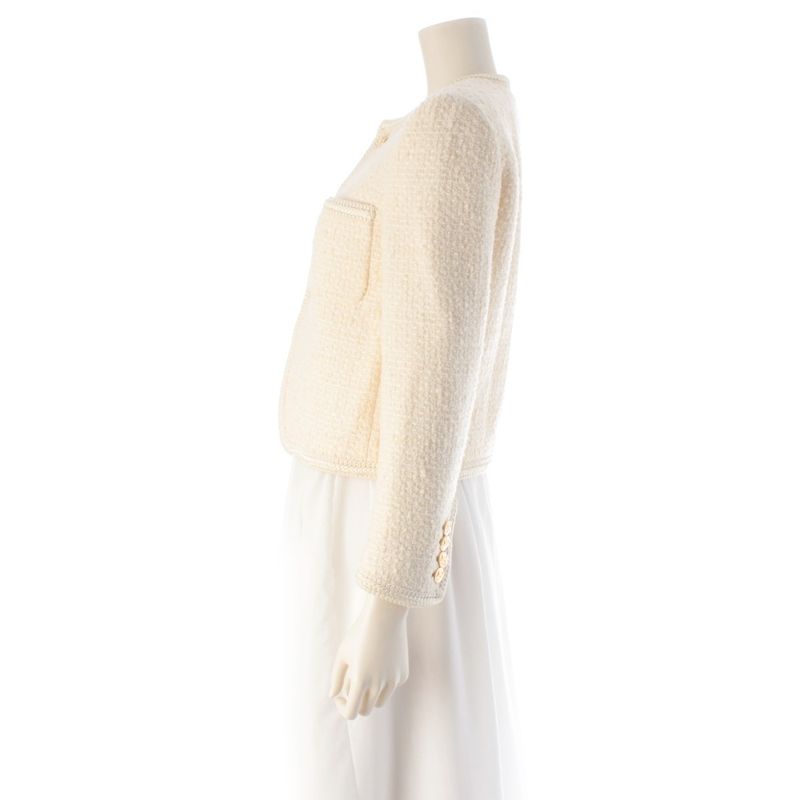 Celine Tweed Chass le Jacket White 34