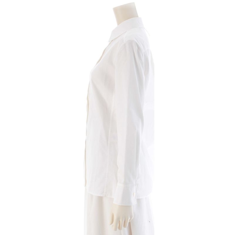 Hermes Logo Embroidery Long Sleeve Shirt Blouse White 34