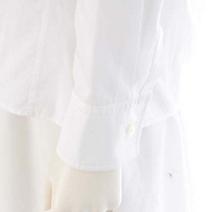 Hermes Logo Embroidery Long Sleeve Shirt Blouse White 34