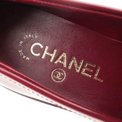 Chanel 24k Shiny Calfskin CC Logo Heart Platform Loafers Shoes Red 35.5