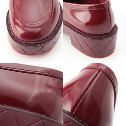Chanel 24k Shiny Calfskin CC Logo Heart Platform Loafers Shoes Red 35.5