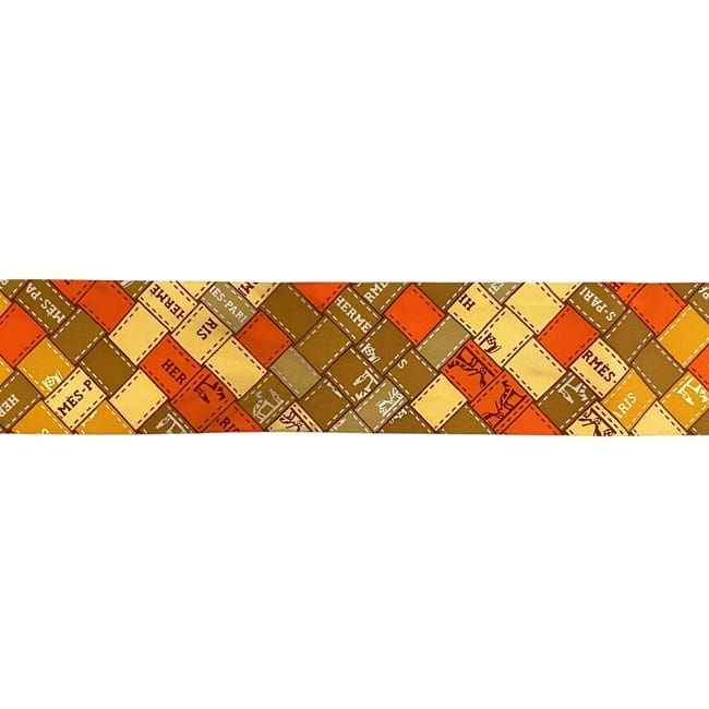 Hermes Ribbon Twilly Orange Cleaned Scarf