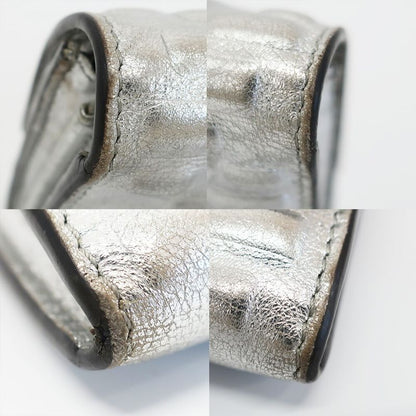 Fendi Wallet Silver Fflogo Leather