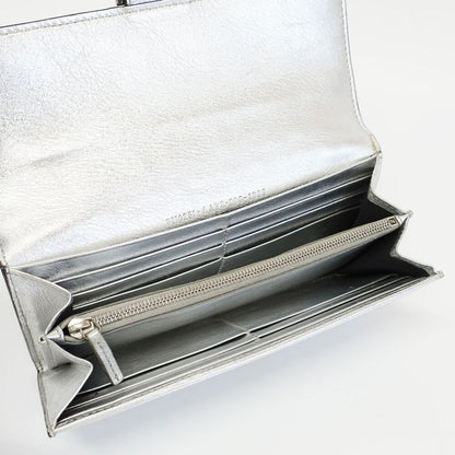 Fendi Wallet Silver Fflogo Leather
