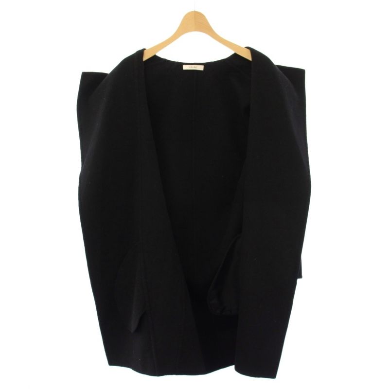 Celine Phoebe Philo Era Crombie Coat Outer Cashmere Blend Silk 34 Black 2 YT
