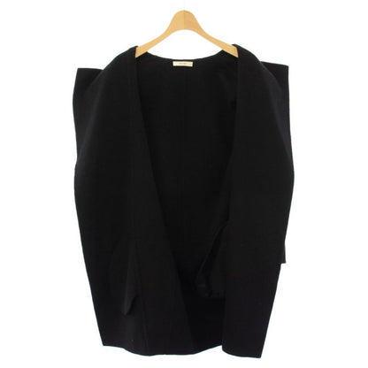 Celine Phoebe Philo Era Crombie Coat Outer Cashmere Blend Silk 34 Black 2 YT