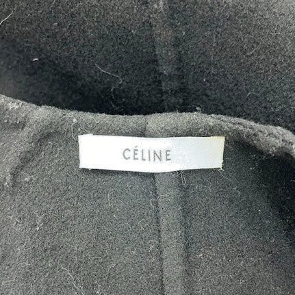 Celine Phoebe Philo Era Crombie Coat Outer Cashmere Blend Silk 34 Black 2 YT