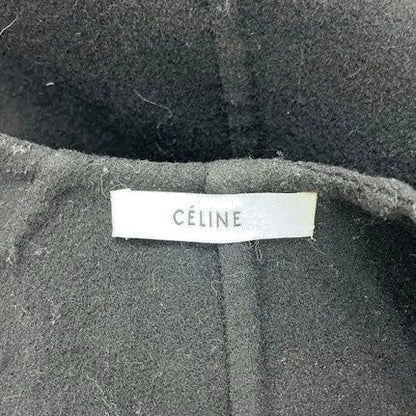 Celine Phoebe Philo Era Crombie Coat Outer Cashmere Blend Silk 34 Black 2 YT