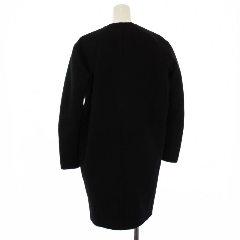 Celine Phoebe Philo Era Crombie Coat Outer Cashmere Blend Silk 34 Black 2 YT