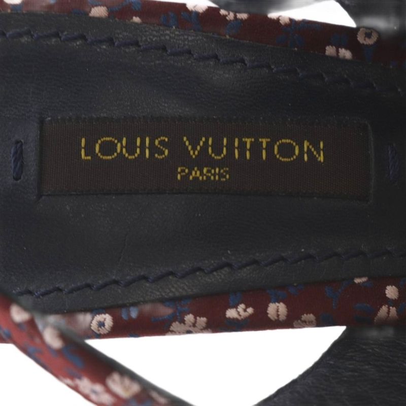 Louis Vuitton Sandals Pin Heel Floral Pattern Ribbon Motif Strap 34