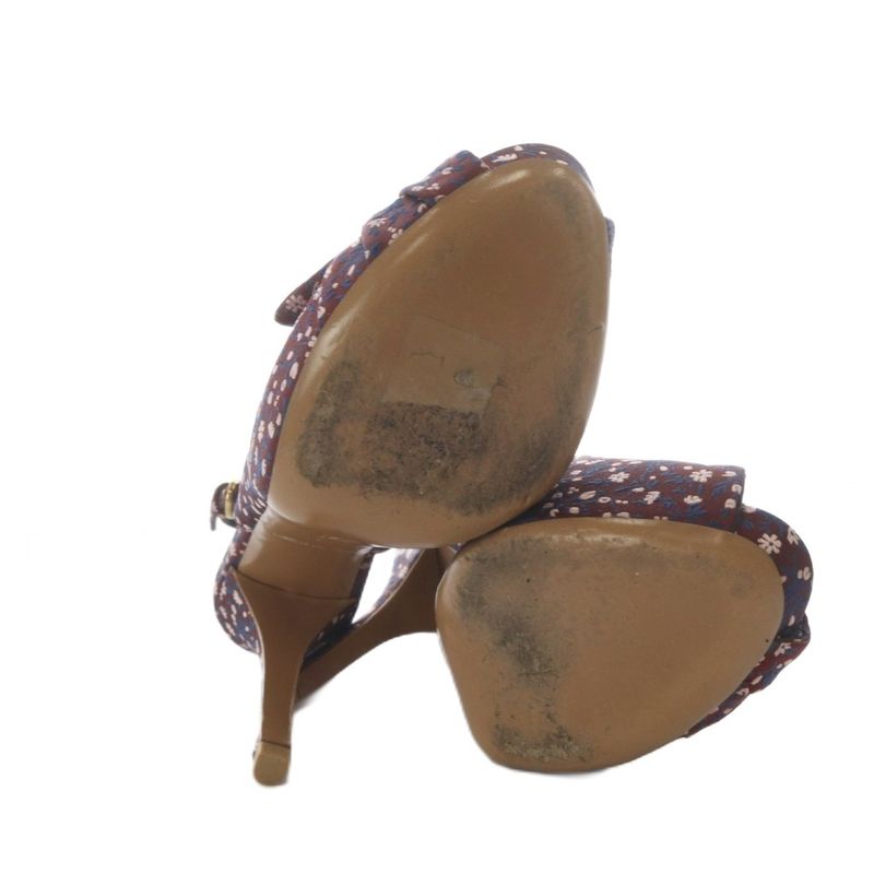 Louis Vuitton Sandals Pin Heel Floral Pattern Ribbon Motif Strap 34