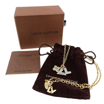 Louis Vuitton Necklace Metal Line Stone Pendentif Love Letters Gold Silver