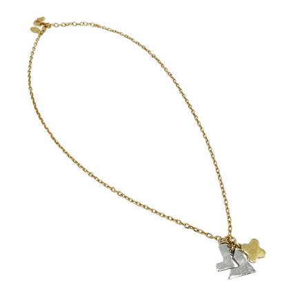 Louis Vuitton Necklace Metal Line Stone Pendentif Love Letters Gold Silver