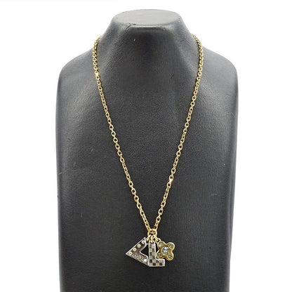 Louis Vuitton Necklace Metal Line Stone Pendentif Love Letters Gold Silver