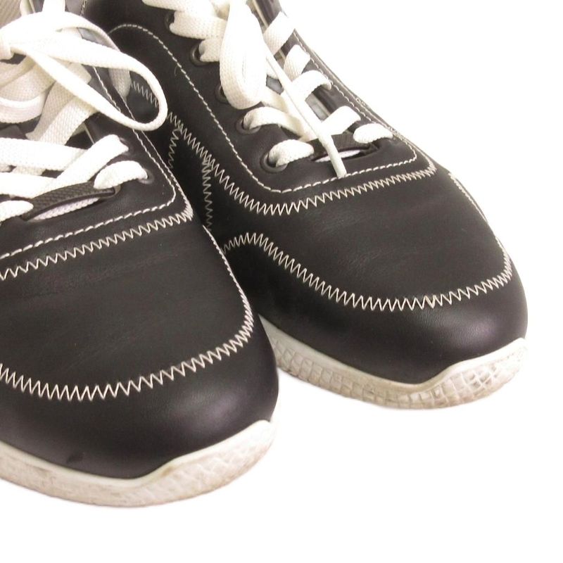 Bottega Veneta Sneakers Low Cut Stitch Leather Black Shoes 42