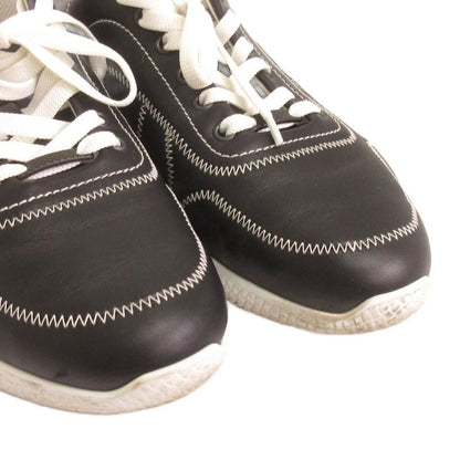 Bottega Veneta Sneakers Low Cut Stitch Leather Black Shoes 42