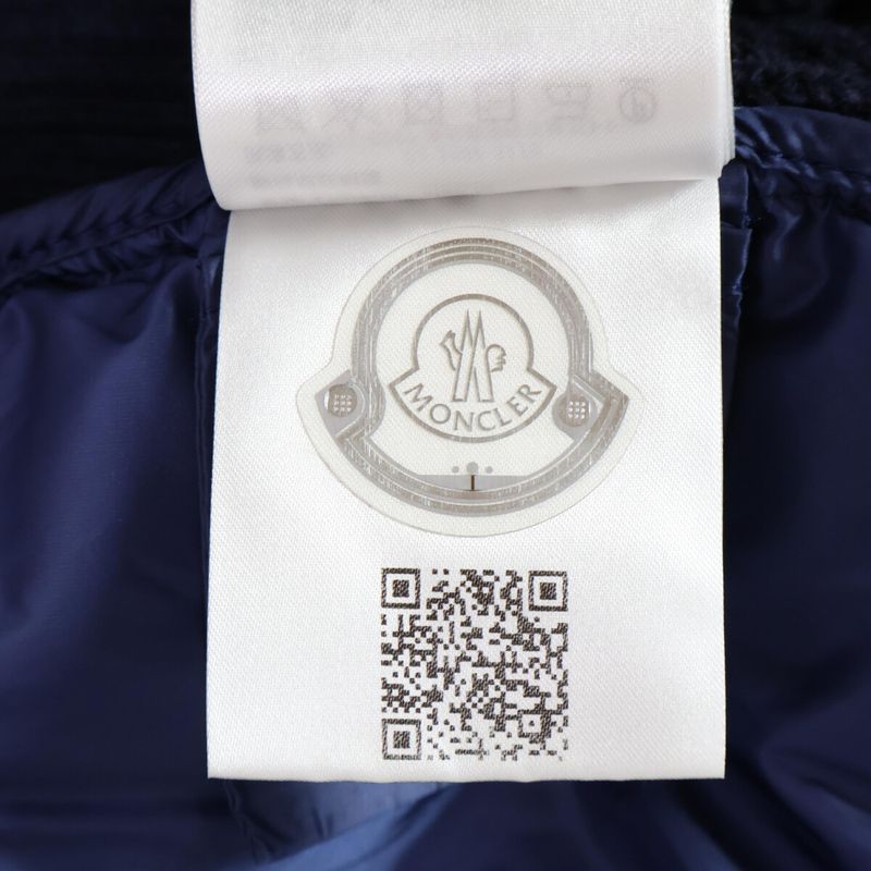 Moncler Tricot Cardigan Knit Contrast Corduroy Down Jacket