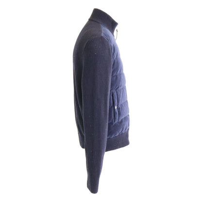 Moncler Tricot Cardigan Knit Contrast Corduroy Down Jacket