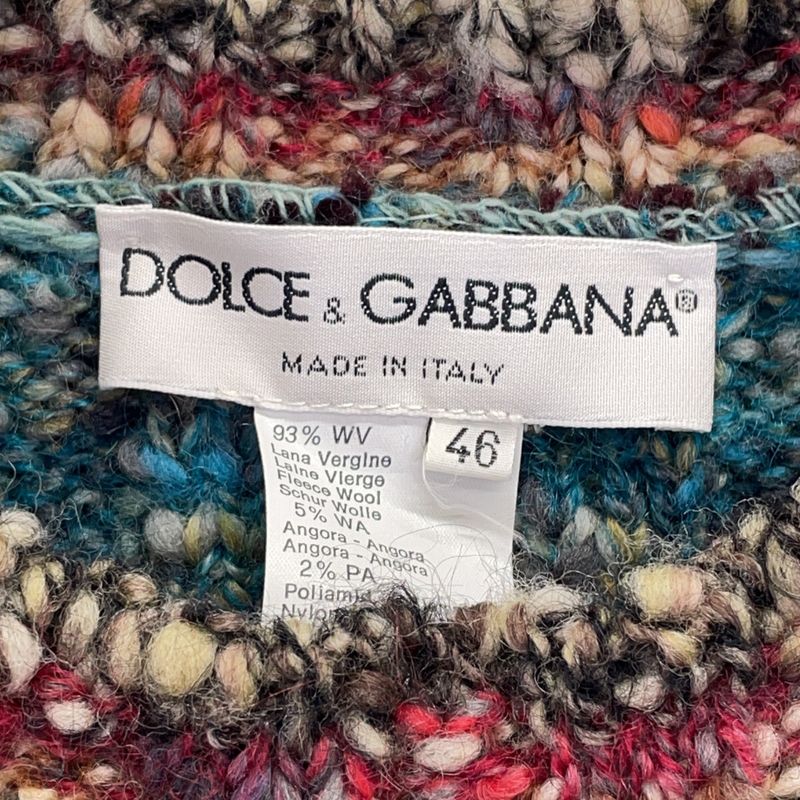 Dolce & Gabbana Border Angora Knit Sweater 46