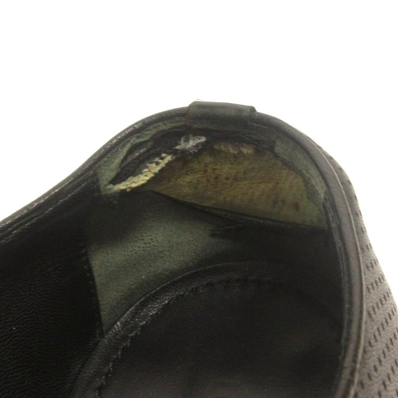 Louis Vuitton Business Shoes Lace Up Perforated Leather Black 8.5