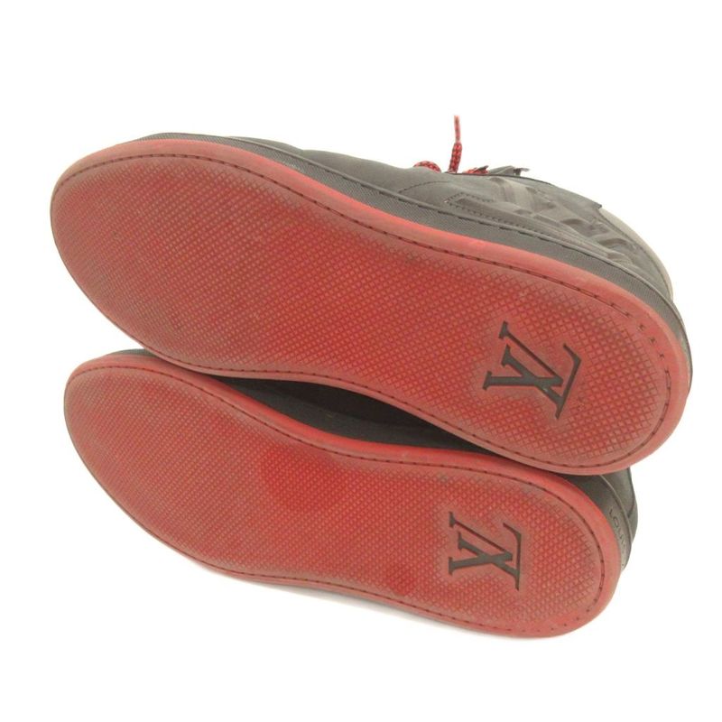 Louis Vuitton Sneakers High Cut Lvlogo Leather 8 Black