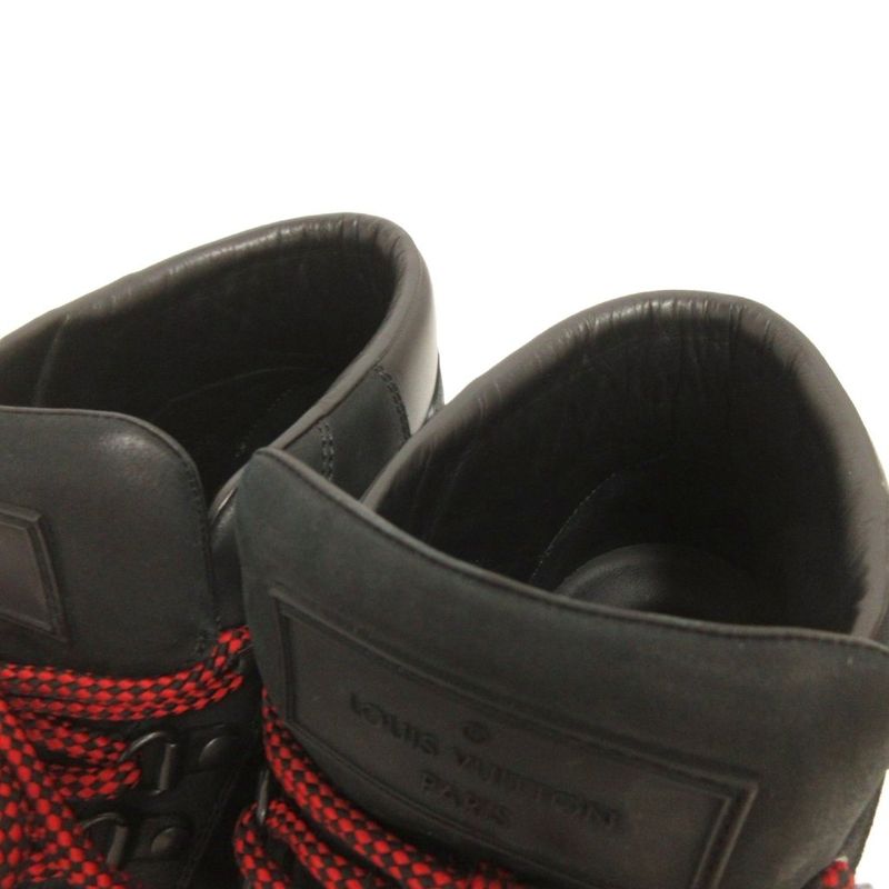 Louis Vuitton Sneakers High Cut Lvlogo Leather 8 Black