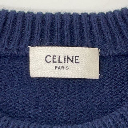 Celine Gray Wool Cashmere Triumph Crew Neck Sweater XL 