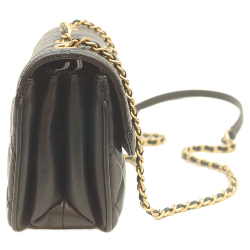 Chanel Black Rum Gold Coco Vintage Flap Miniature Lace 18