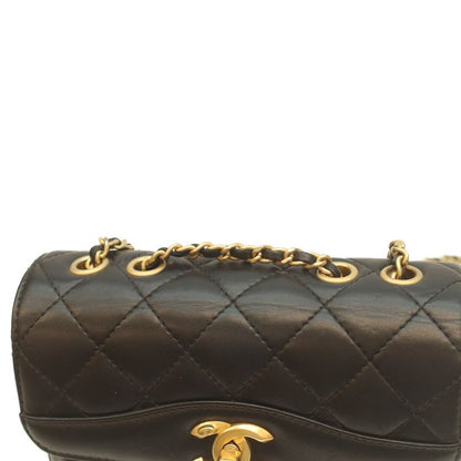 Chanel Black Rum Gold Coco Vintage Flap Miniature Lace 18