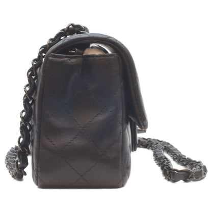 Chanel Lamb So Black Mini Quilted 20 Shoulder Bag