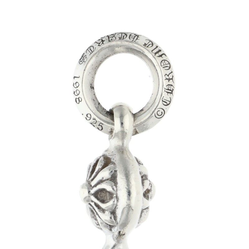 Chrome Hearts Tny CH Crs 1 Ball Tiny Ch Cross Charm Silver Necklace Top