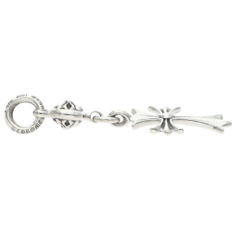 Chrome Hearts Tny CH Crs 1 Ball Tiny Ch Cross Charm Silver Necklace Top