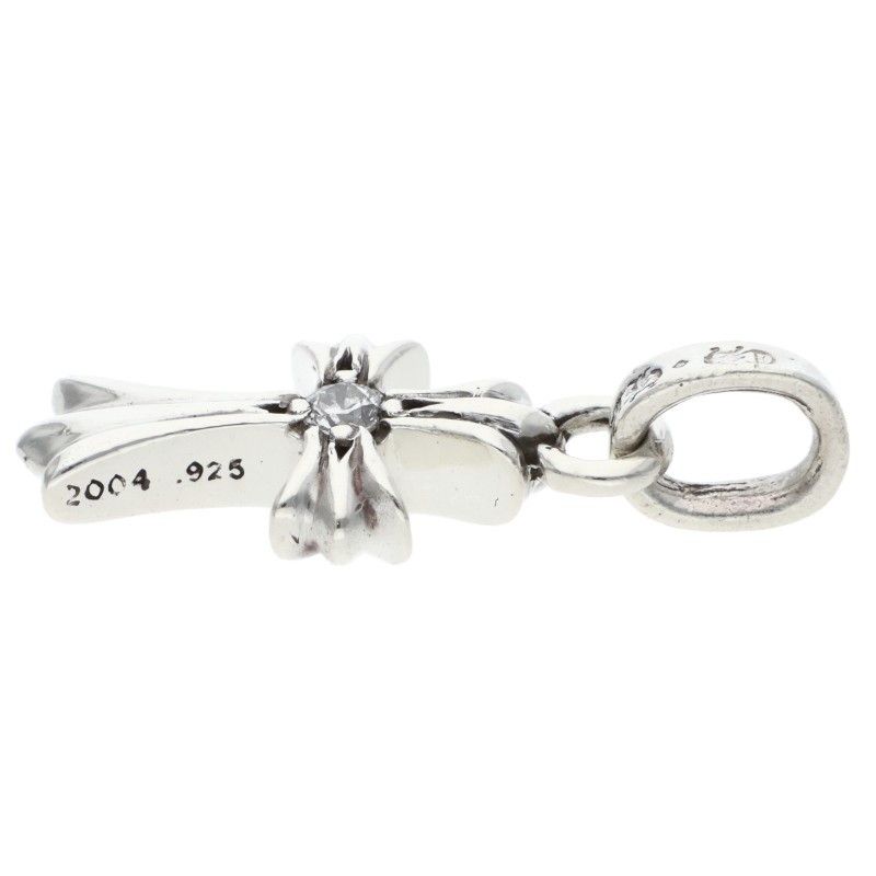Chrome Hearts Crs Bbyfat Dmnd Baby Fat 1 Diamond on Both Sides Charm Silver
