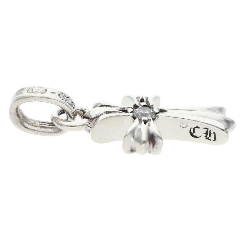 Chrome Hearts Crs Bbyfat Dmnd Baby Fat 1 Diamond on Both Sides Charm Silver