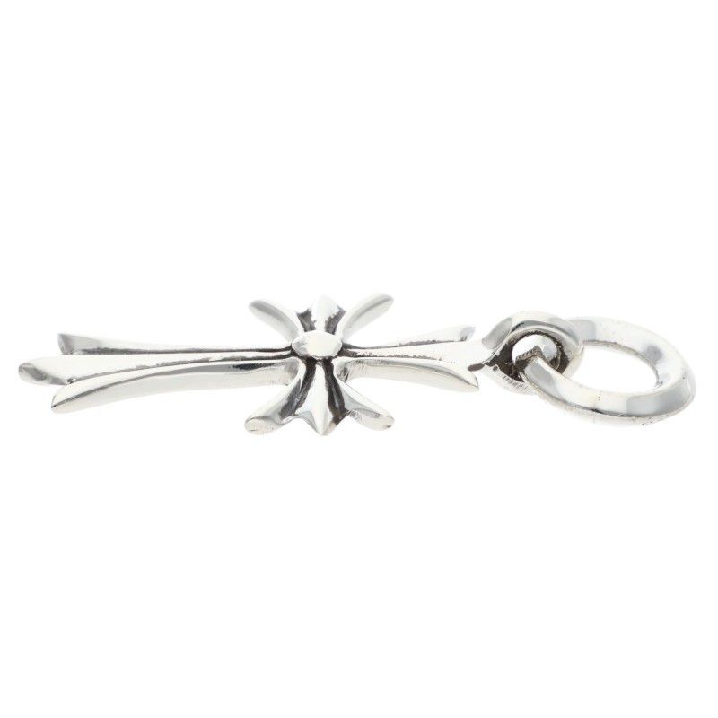 Chrome Hearts Tiny CH Cross Charm Silver Necklace Top