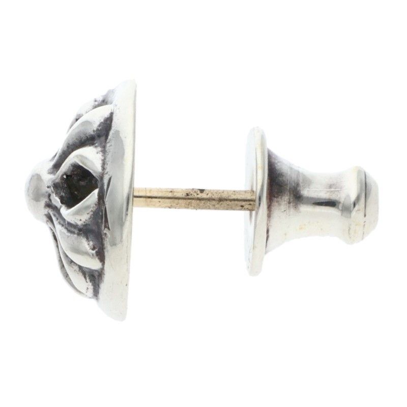 Chrome Hearts Stud Crsbll Cross Ball Silver Earrings
