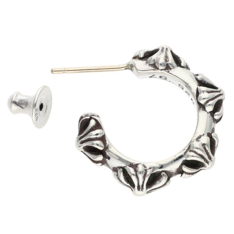 Chrome Hearts Hoop Cross Sml Band Silver Earrings