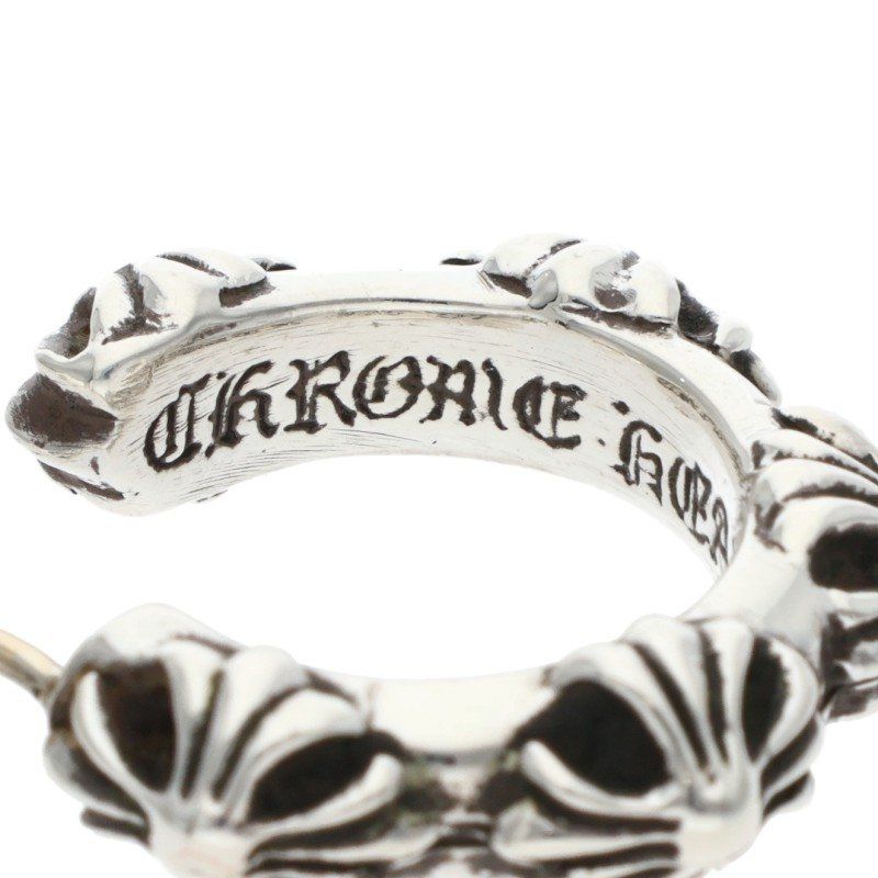 Chrome Hearts Hoop Cross Sml Band Silver Earrings