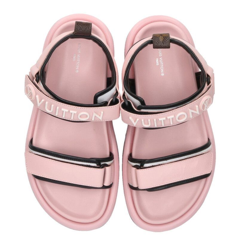 Louis Vuitton Pour Pillow Line Logo Belt Strap Sandals 38